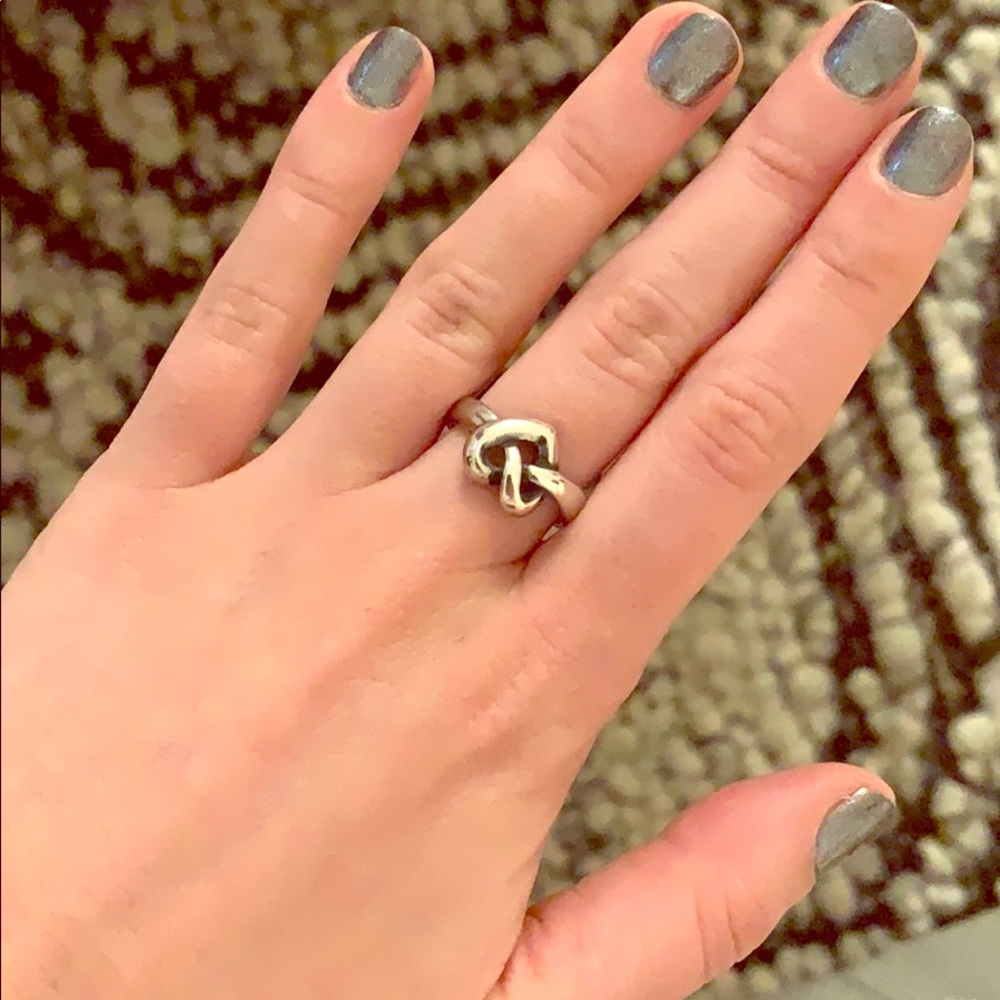 Silver James Avery pretzel knot ring